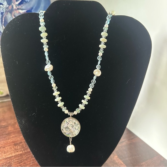 Italian made Roman glass beaded necklace, 22in - Picture 9 of 9